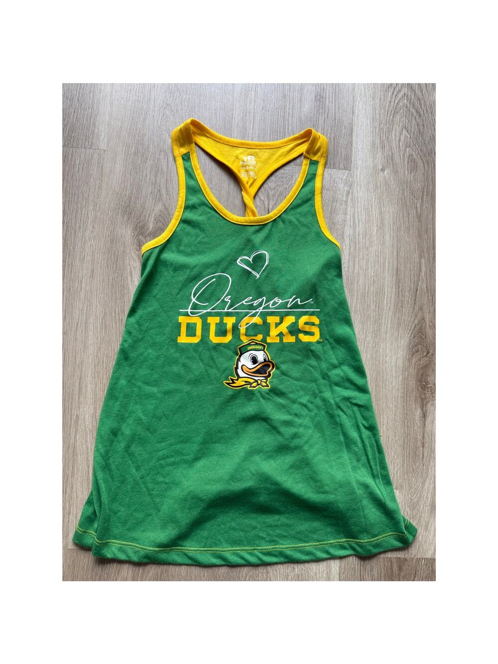 University of Oregon Ducks Racerback Tank Top Girls size 10-12 NWT UO Duck